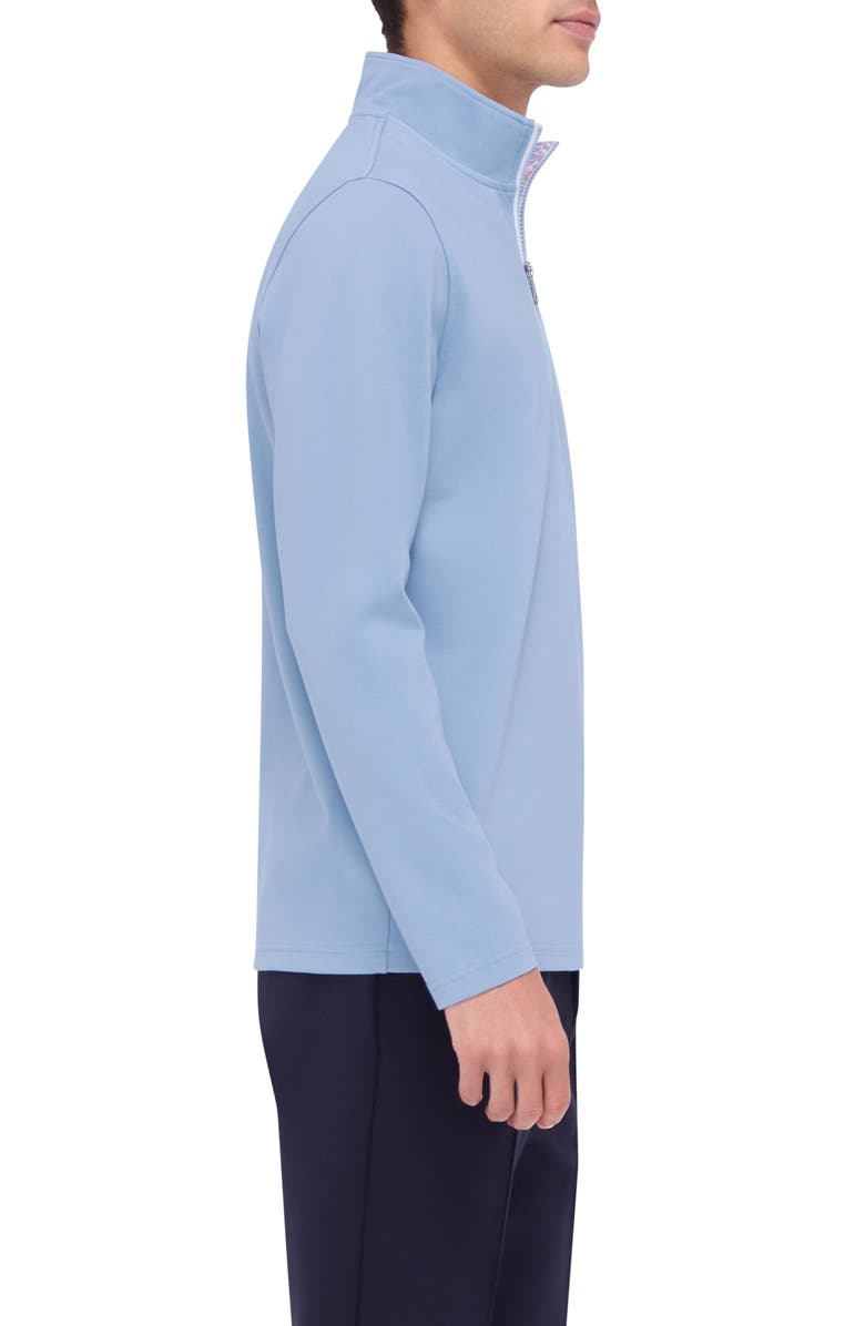 Bugatchi Quarter Zip Performance Pullover, Alternate, color, Air Blue