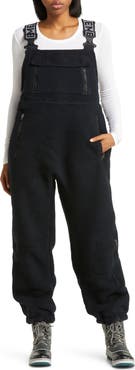 Free People FP Movement Hit the Slopes High Pile Fleece Snow Bibs