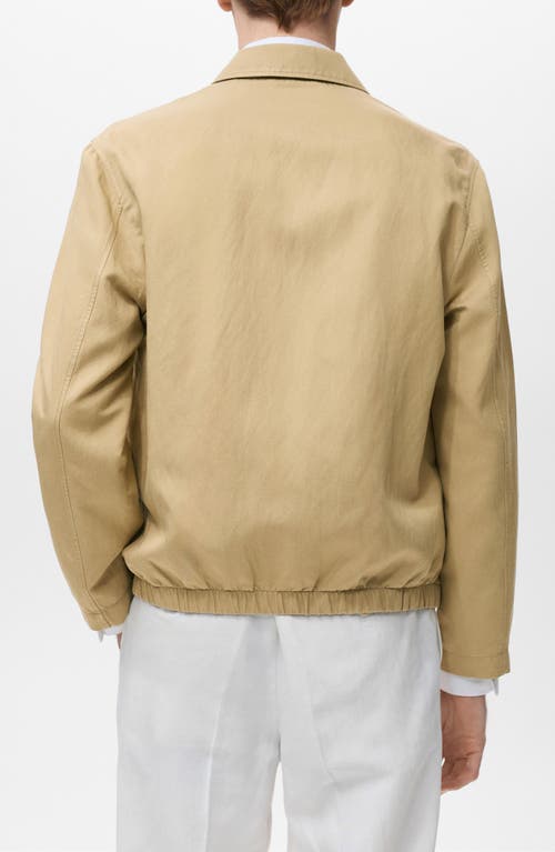 Mango Zip Jacket In Brown