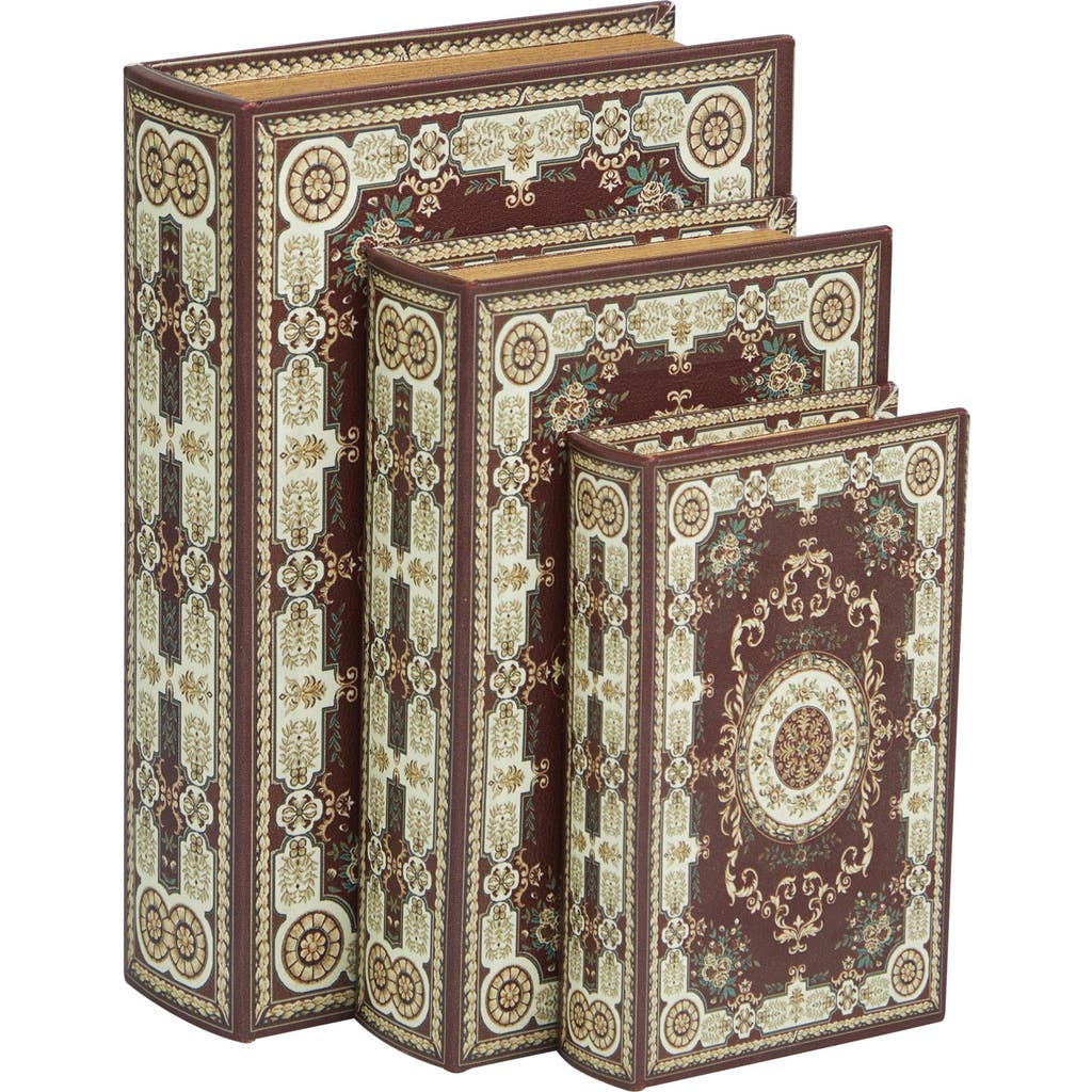 Sonoma Sage Home Set Of 3 Faux Book Boxes In Red