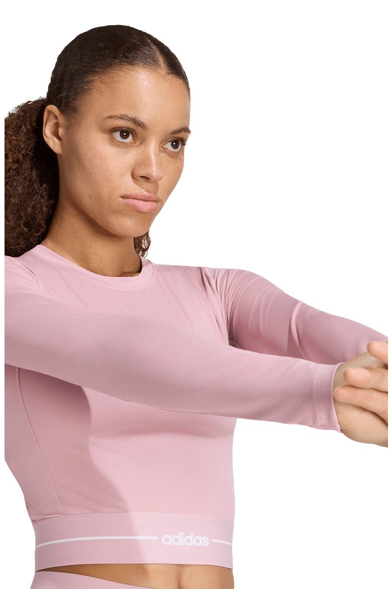Climacool Performance Cropped Long Sleeve T-Shirt, Alternate, color, MAGIC MAUVE