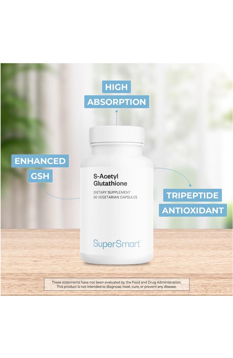 SuperSmart S-Acetyl Glutathione 300mg, Alternate, color, NO COLOR