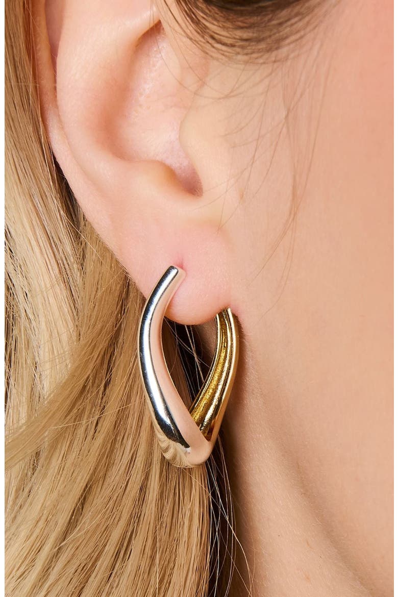 Ash Two Tone Hoop Earrings, Alternate, color, Silver / Gold