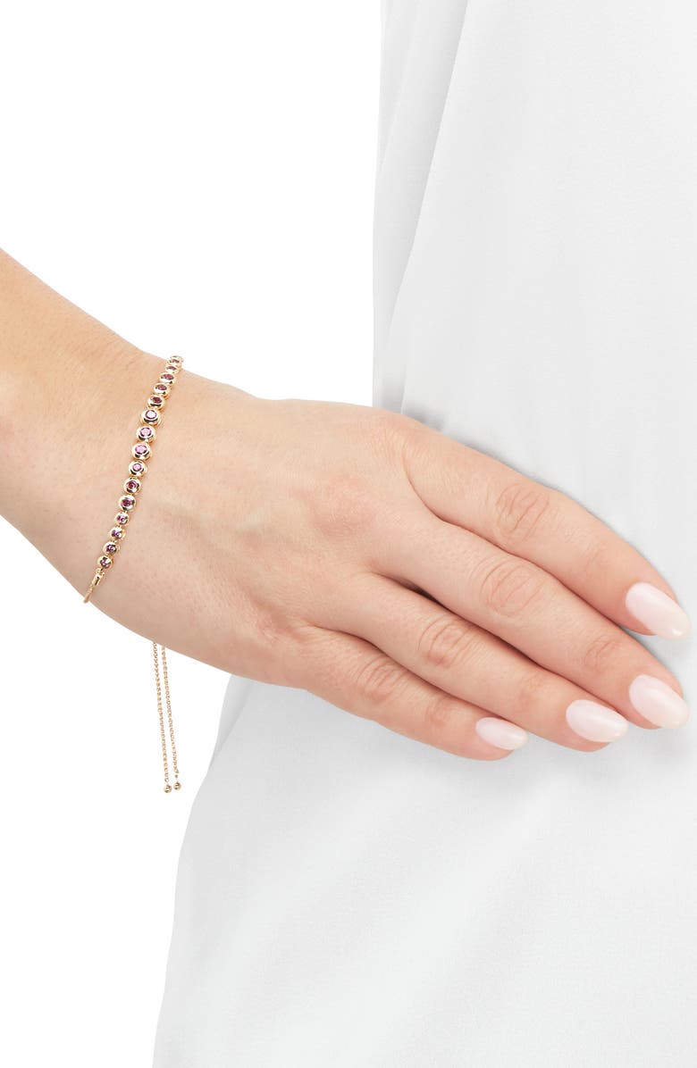 Frankie & Zoe 14K Yellow Gold Rhodolite Bolo Bracelet, Alternate, color, Yellow Gold