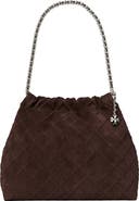 Tory Burch Fleming Soft Quilted Suede Hobo Bag
