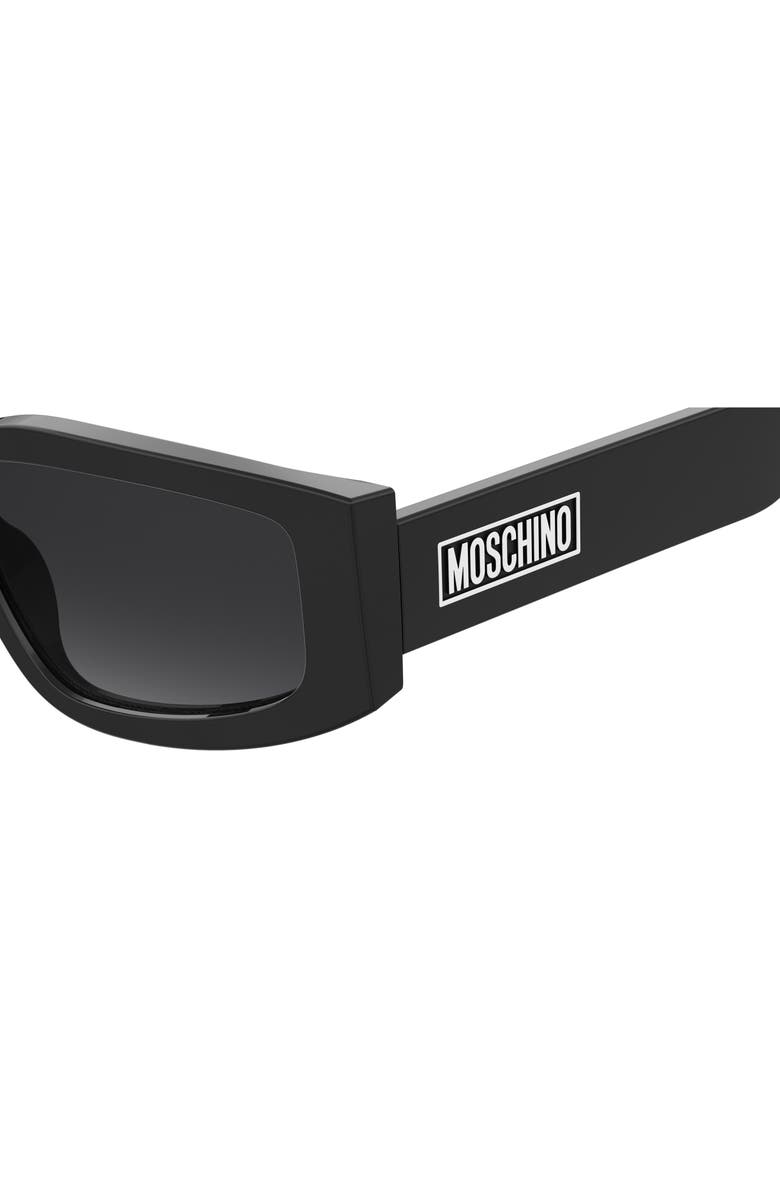 Moschino 56mm Gradient Rectangular Sunglasses, Alternate, color, Black/ Dark Grey Sf