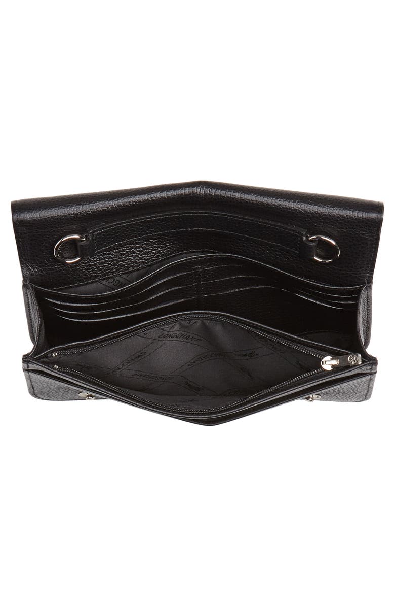 Longchamp Le Foulonné Leather Wallet on a Chain, Alternate, color,