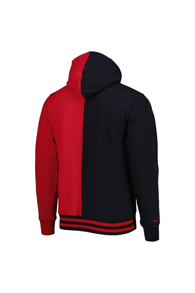 Men's Mitchell & Ness Black/Red Philadelphia 76ers Big & Tall Hardwood Classics Split Pullover Hoodie, Alternate, color, Black