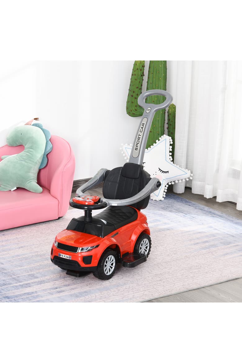 3-in-1 Kids Push Car with Horn, Music, Light, Alternate, color, Red