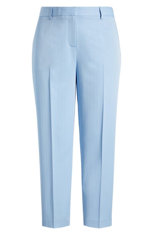 Tahari Asl Classic Pinstripe Straight Leg Pants In Ice Blue