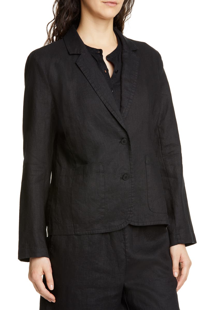 Eileen Fisher Organic Linen Blazer, Alternate, color, 