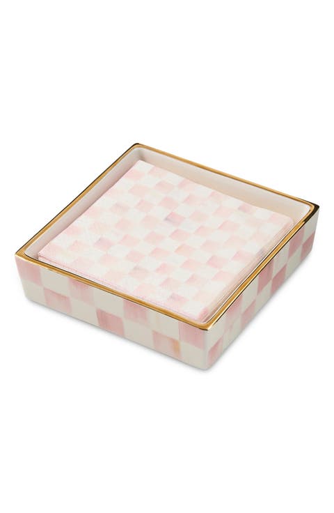 Rosy Check Cocktail Napkin Holder