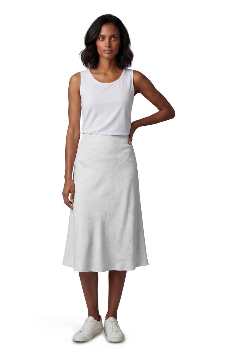 Paisley Explosion Womens Midi Skirt, Main, color, PAISLEY EXPLOSION IVORY