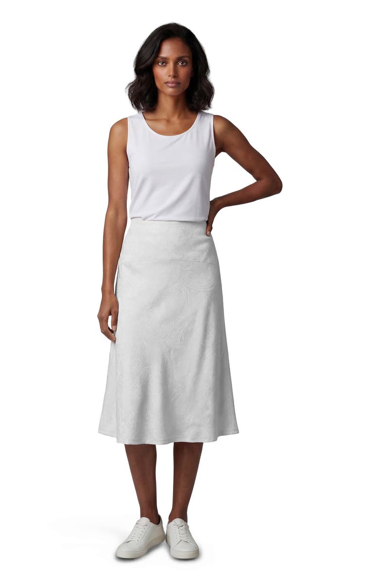 Lords of Harlech Paisley Explosion Womens Midi Skirt, Main, color, Paisley Explosion Ivory