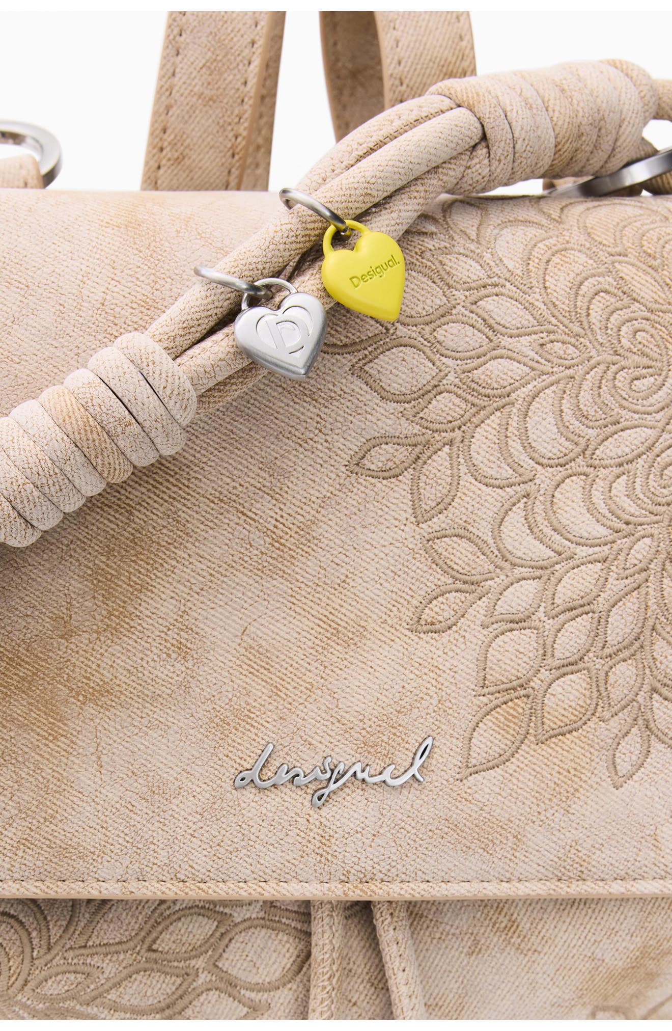 Desigual Mini Floral Embroidered Convertible Backpack, Alternate, color, 