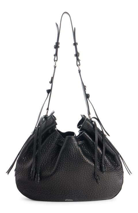 Bolton Bubble Pebbled Lambskin Leather Hobo Bag