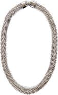 Clare V. Herringbone Pavé Collar Necklace