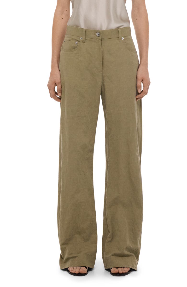 Helmut Lang Cotton Blend Bootcut Pants, Main, color,