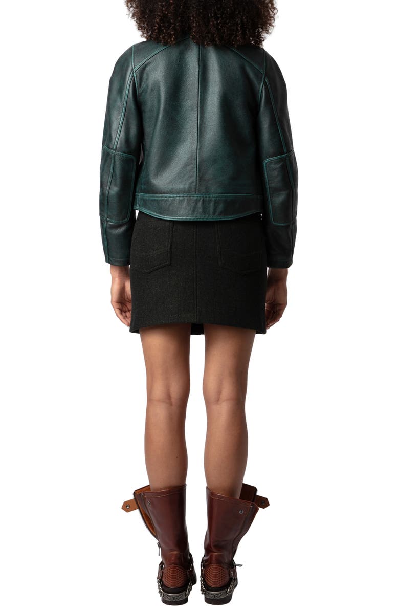 Zadig & Voltaire Loupa Leather Jacket, Alternate, color, 