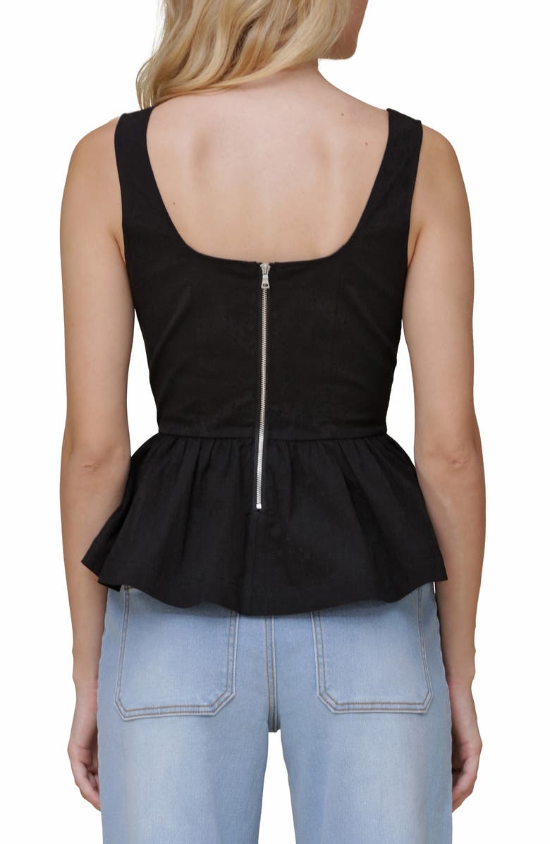Avec Les Filles Stretch Cotton Peplum Tank, Alternate, color, 