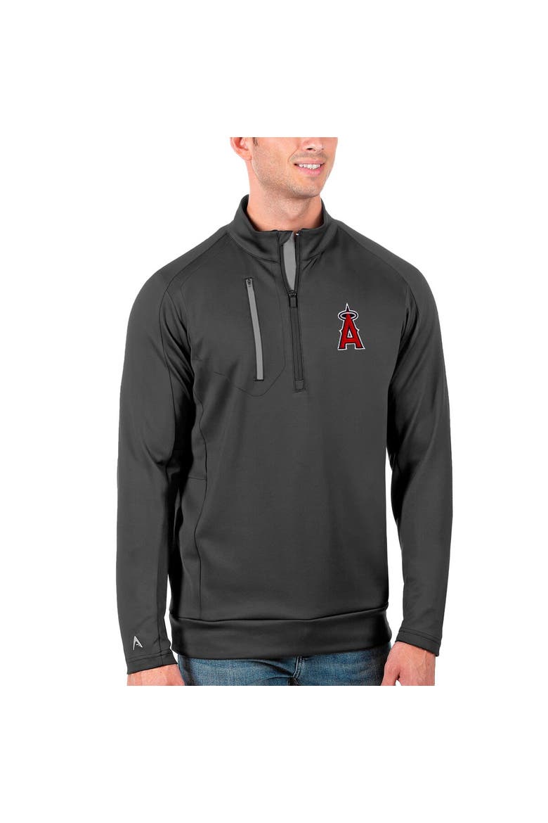 Men's Antigua Gray Los Angeles Angels Generation Quarter-Zip Pullover Jacket, Main, color, Gray