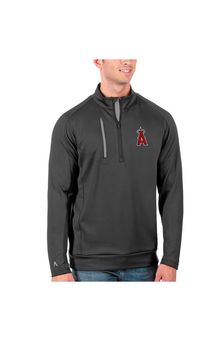 ANTIGUA Men's Antigua Gray Los Angeles Angels Generation Quarter-Zip Pullover Jacket, Main, color, Gray