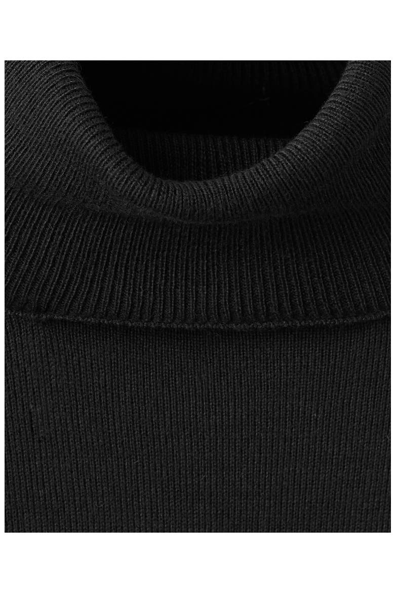 Turtle Knit Sweater, Alternate, color, BLACK