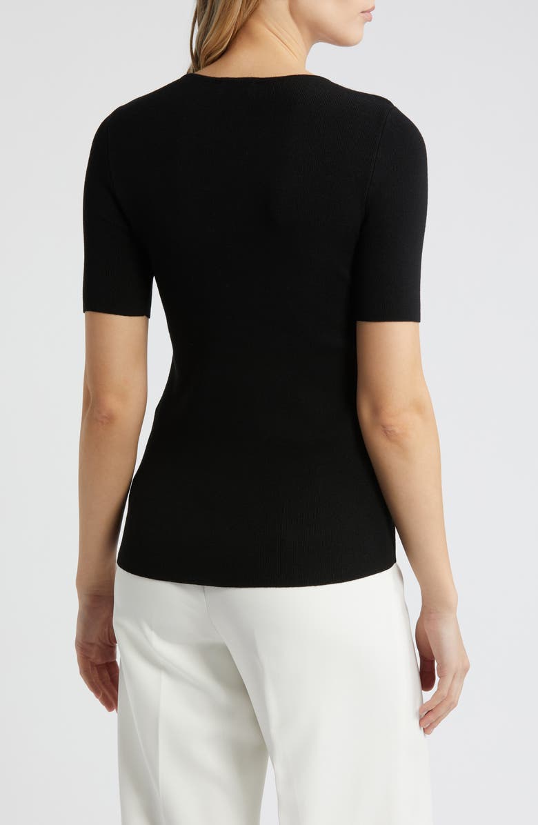 Tahari ASL Short Sleeve Sweater, Alternate, color, 