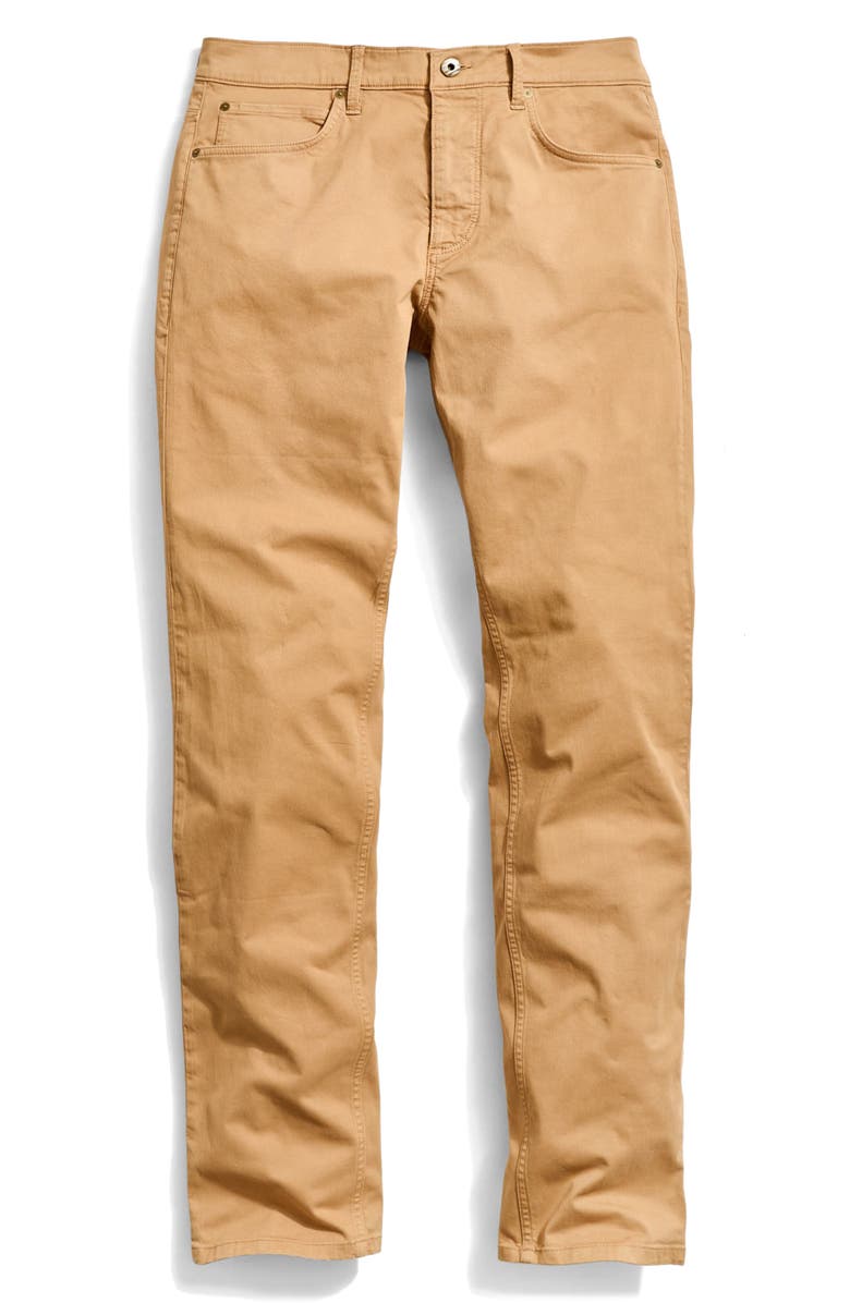 Billy Reid Cochran Stretch Cotton Five Pocket Pants, Main, color, British Khaki