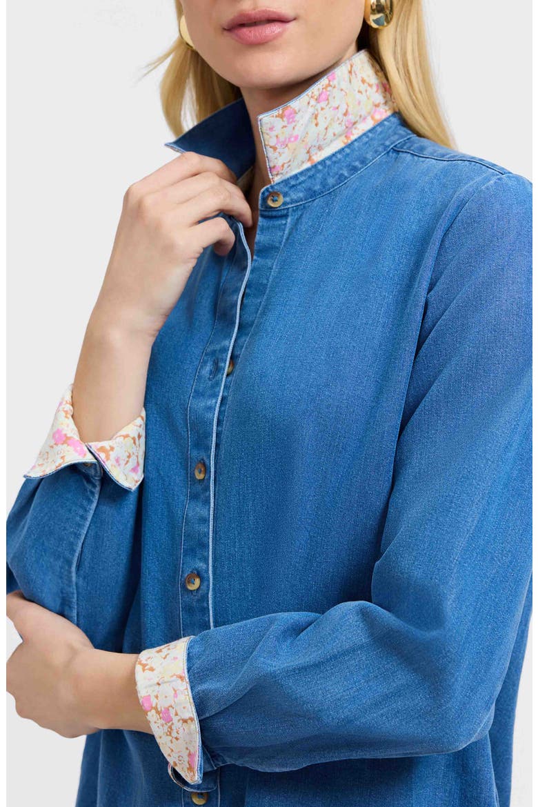 Margie Denim Button-Up Shirt, Alternate, color, MEDIUM WASH