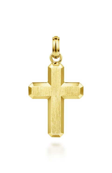 Contemporary 14k Gold Cross Pendant