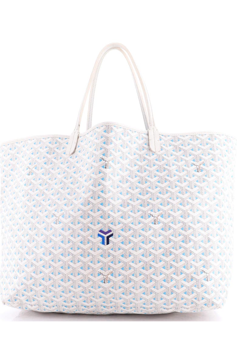 Pre-Owned Goyard Saint Louis Tote Claire Voie Coated Canvas GM, Alternate, color, White