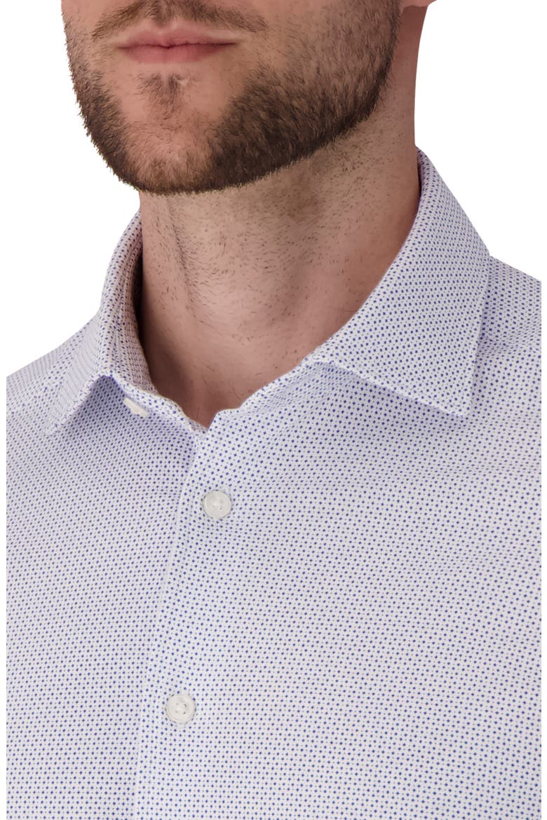Regular Fit Geometric Print Knit Cotton Dress Shirt, Alternate, color, WHITE