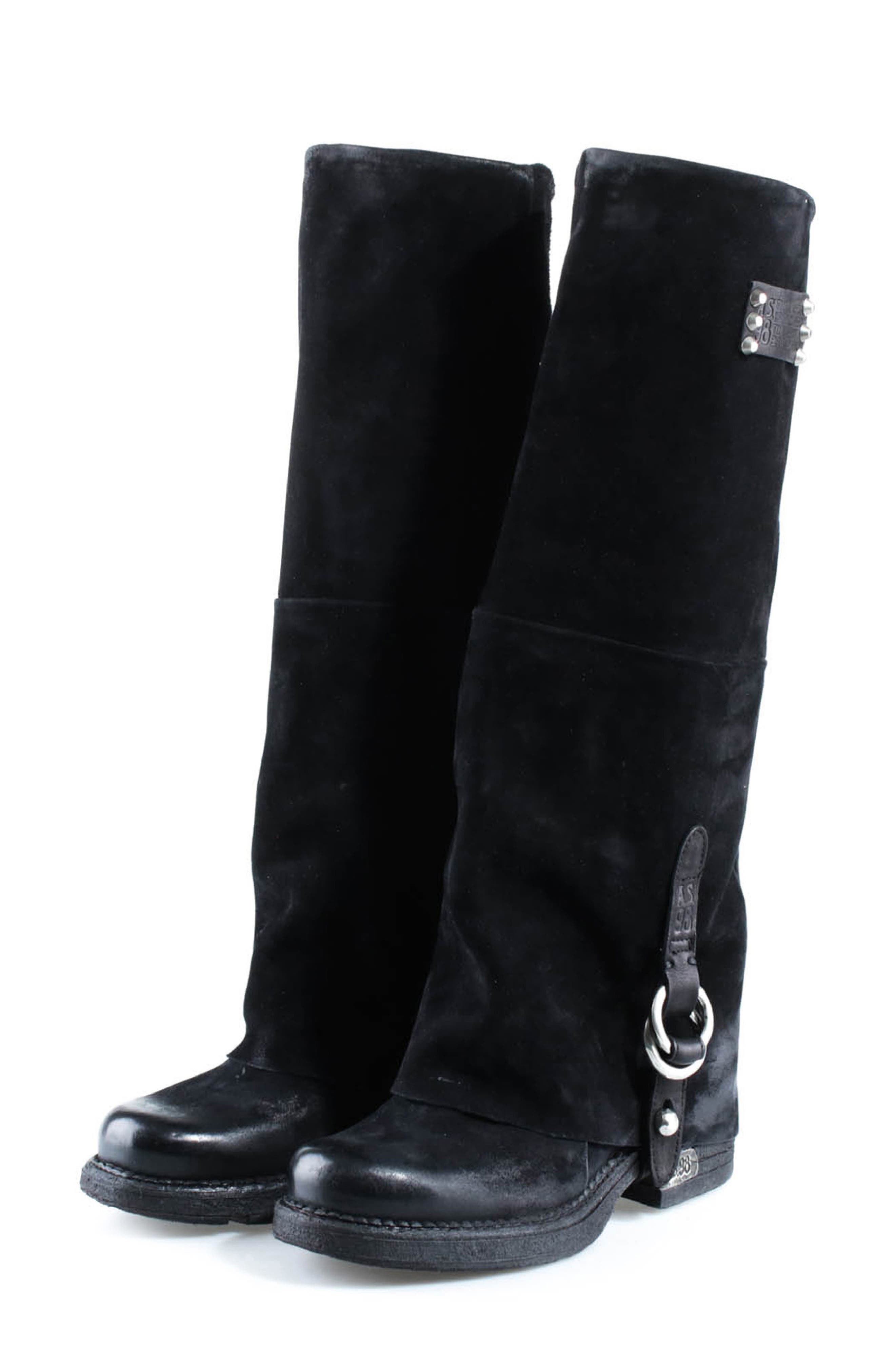 Pace Leather Knee High Boot, Alternate, color, BLACK