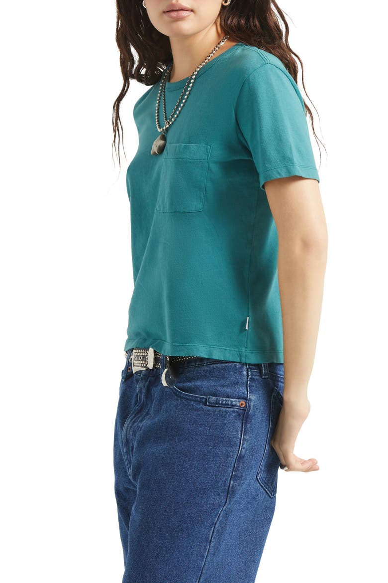 Carefree Organic Cotton T-Shirt, Alternate, color, WASHED MEDITERRANEAN TEAL