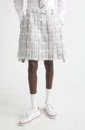 Thom Browne Low Rise Pleated Tweed Skirt