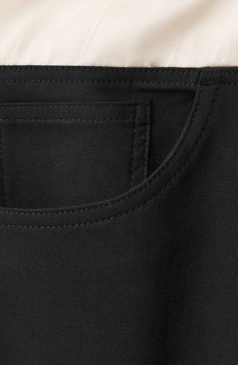 MANGO Drawstring Wide Leg Pants, Alternate, color, Black