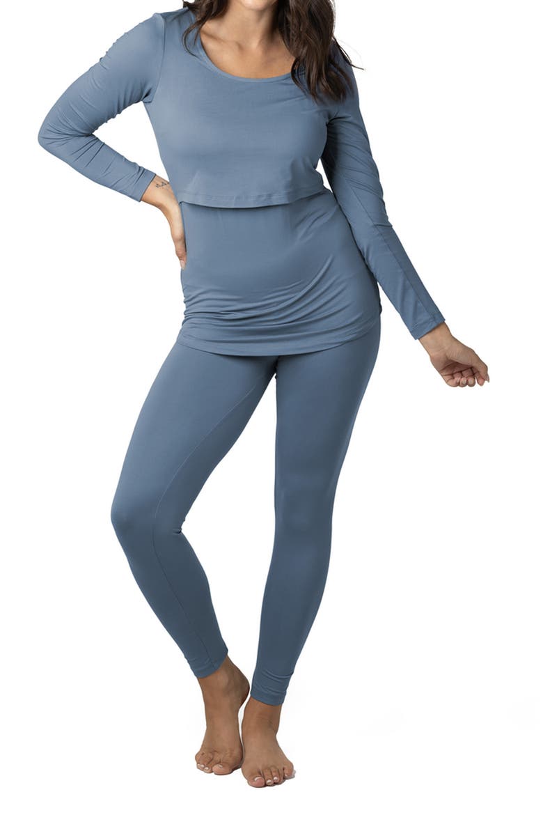 Jane Nursing Pajama Set, Main, color, SLATE BLUE