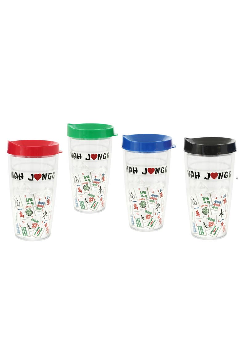 Mah Jongg Tumbler 16 oz Drinkware Set, Main, color, Multicolor