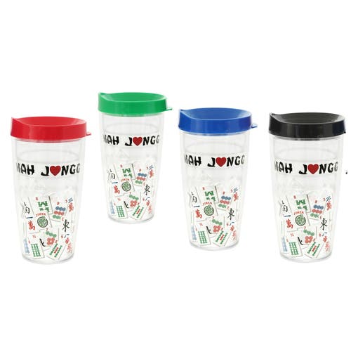 Mah Jongg Direct Mah Jongg Tumbler 16 oz Drinkware Set In White