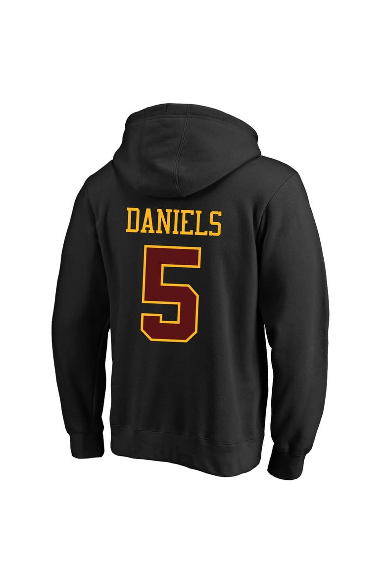 Men's Fanatics Jayden Daniels Black Washington Commanders Big & Tall Name & Number Fleece Hoodie, Alternate, color, Black