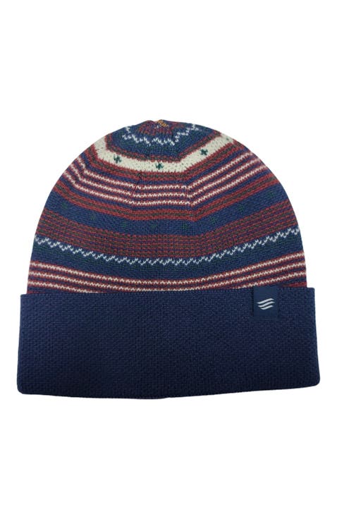 Merino Wool Modern Fair Isle Knit Beanie