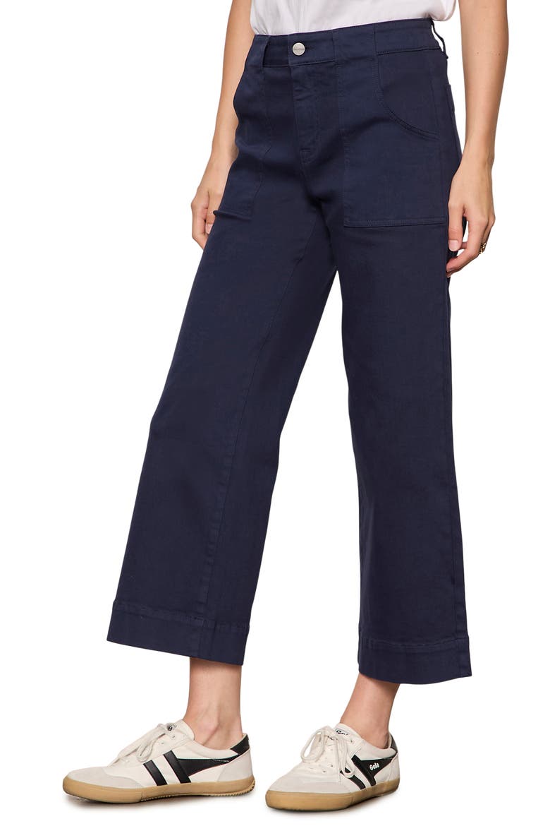 Insider High Waist Cropped Straight Leg Jeans, Alternate, color, NAVY BLUE