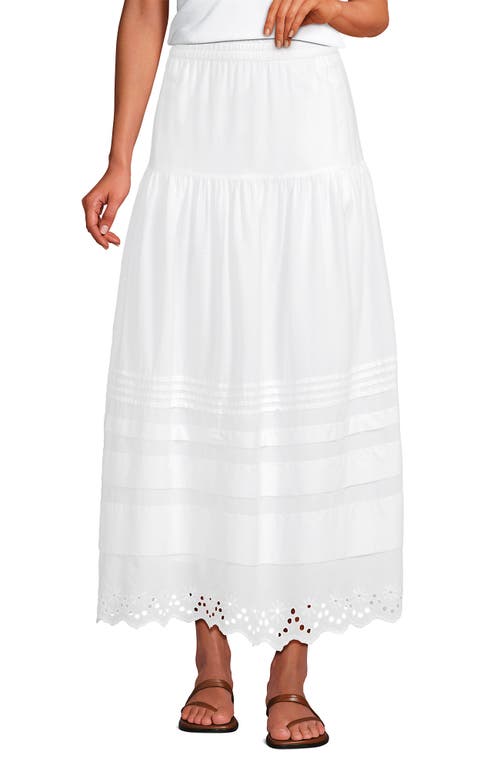 Lands' End Voile Tiered Eyelet Maxi Skirt In White