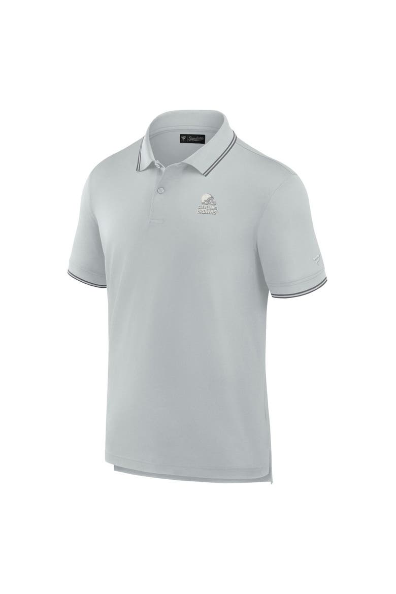 Men's Fanatics Signature Gray Cleveland Browns Pique Polo Shirt, Alternate, color, Gray