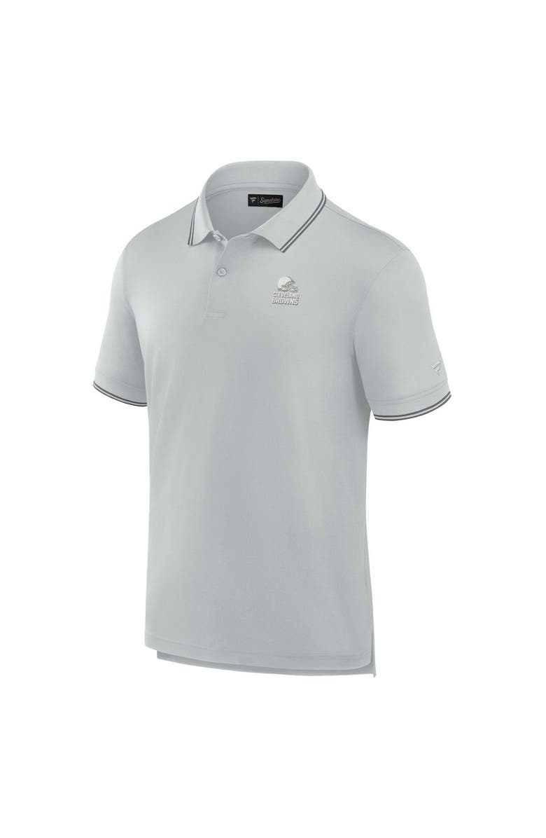 Fanatics Signature Men's Fanatics Signature Gray Cleveland Browns Pique Polo Shirt, Alternate, color, Gray