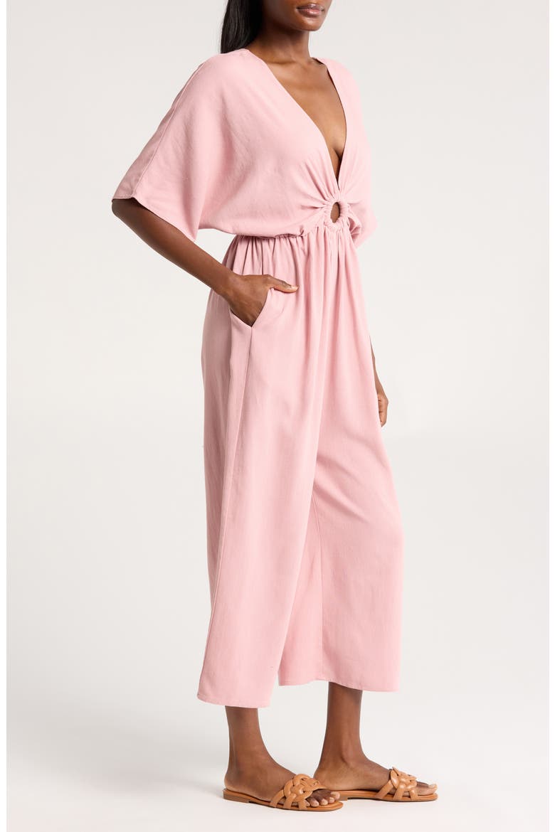 Plunge Neck Cover-Up, Alternate, color, PINK ZEPHYR