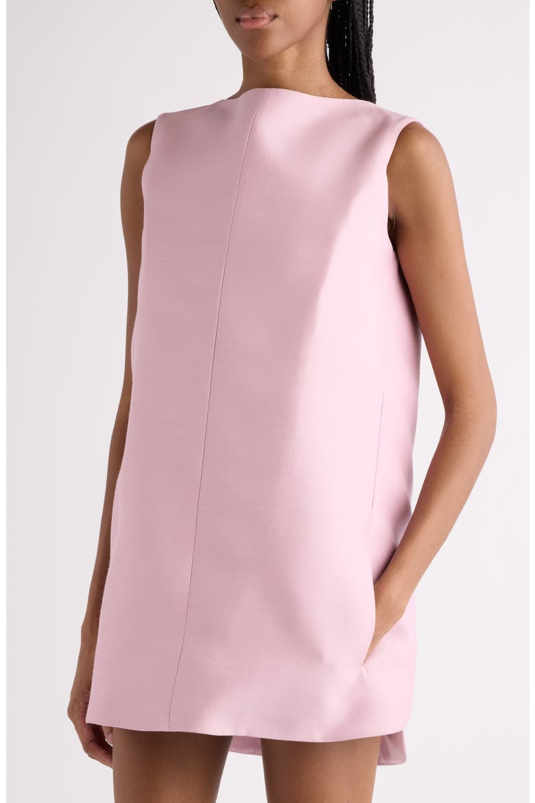 Wool & Silk Faille Minidress, Alternate, color, DUSTY PINK