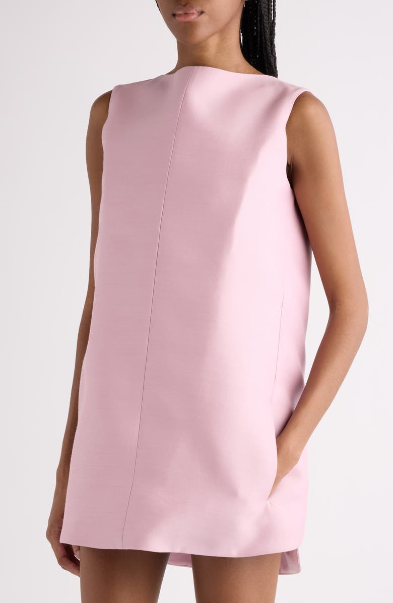 Balenciaga Wool & Silk Faille Minidress, Alternate, color, Dusty Pink