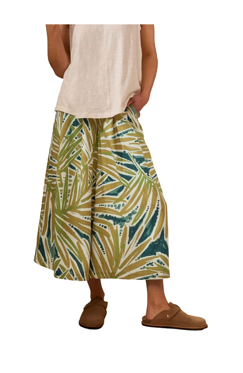 Celtic & Co. Printed Midi Wide Leg Culottes, Main, color, Palm Print